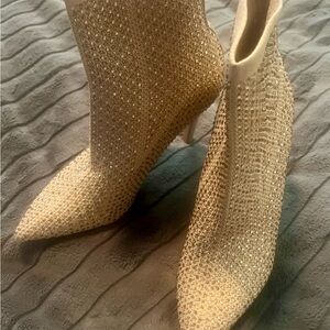 Elegant Gold Women's Ankle Boots